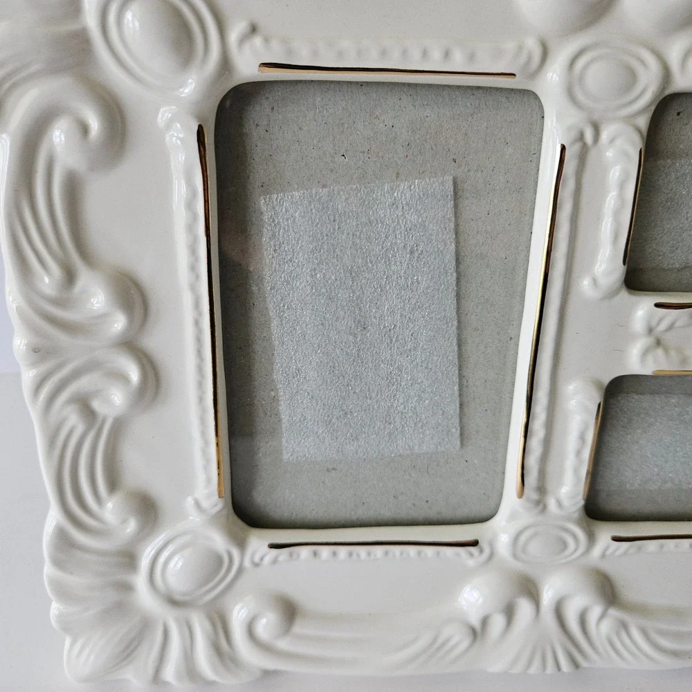 Vtg HB Group Porcelain Picture Frame 1997 Off White